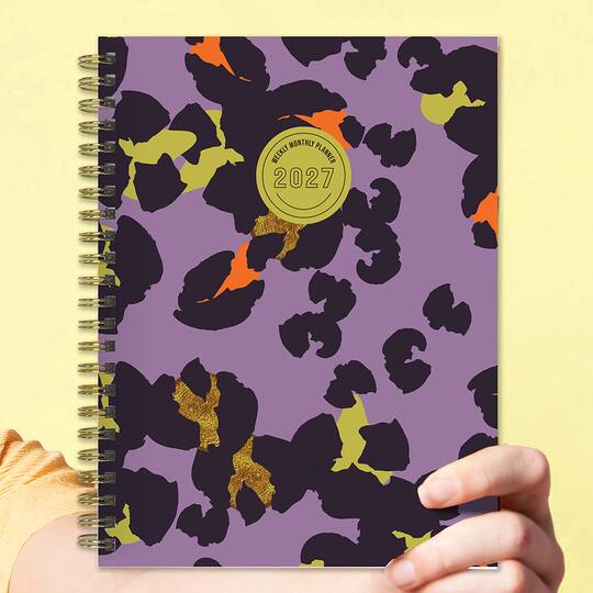 2027 Lilac Leopard Medium Weekly Monthly Planner